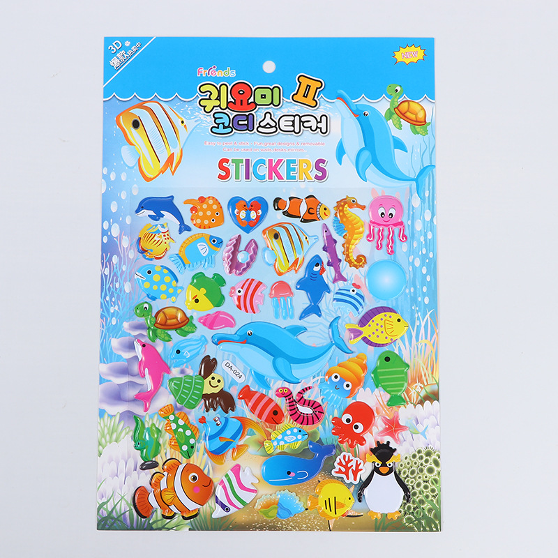 Fabricante de pegatinas de PVC de dibujos animados, pegatinas de burbujas estéreo decorativas para niños, pegatinas de recompensa 3D para niños y niñas, listas para uso educativo