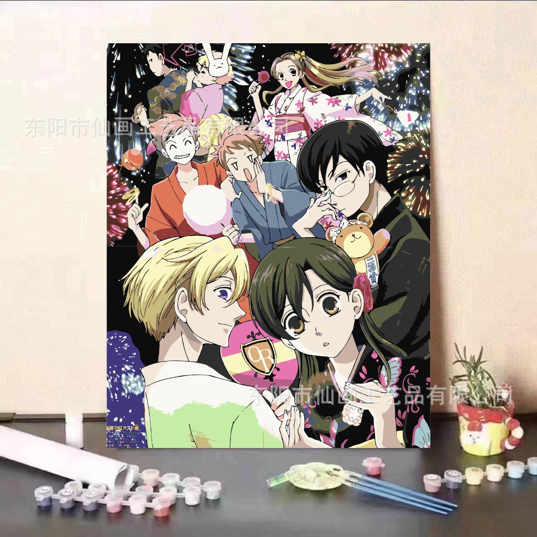 Fábrica de pintura al óleo digital de bricolaje al por mayor personajes de dibujos animados lindos de gran tamaño 4050 decoraciones pintadas a mano para dibujar