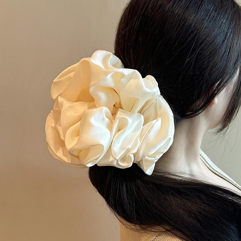 Retro francés super grande imitación de seda super inmortal simple anillo de pelo intestino grande sensación de lujo ligera cuerda de cabeza pequeña