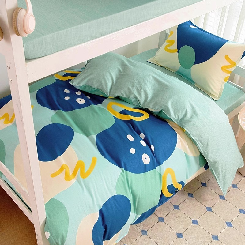 100 cubierta de edredón de algodón dormitorio de estudiantes de una sola pieza cubierta de edredón de algodón 120x200 una sola persona doble dormitorio conjunto de edredón de tres piezas