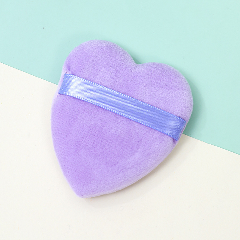 Fuera transfronterizo corto flocado amor soplo de polvo seco no come polvo esponja de terciopelo vertical polvo suelto maquillaje de algodón fábrica logotipo personalizado