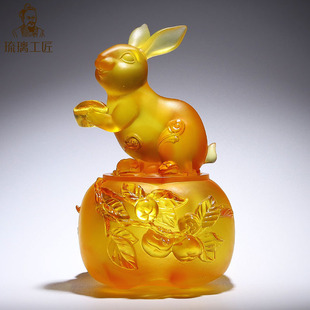 Everything Goes Well, Glass Rabbit Mascot, Piggy Bank, Cornucopia Ornaments, New House Housewarming Gift, High-End and Practical