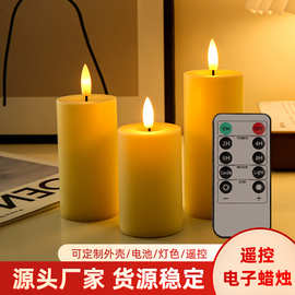 跨境电子蜡烛灯酒吧派对聚会LED圆柱光面蜡烛灯夜店小摊氛围蜡烛