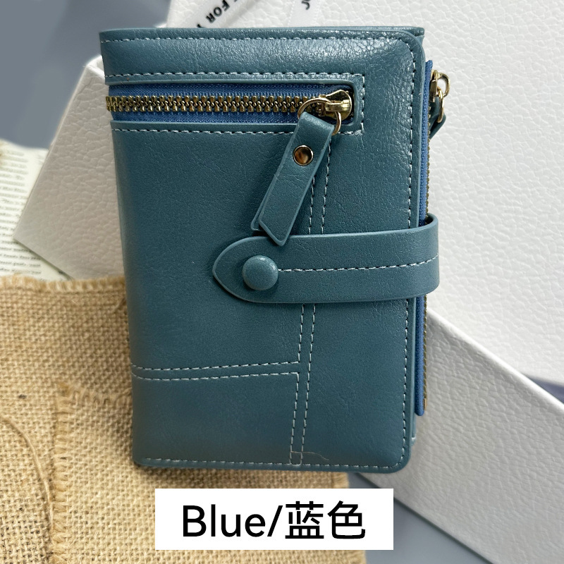 メーカーの新しいソリッドカラーの女性用財布多機能収納女性用小銭入れ薄型二つ折り財布カードホルダー女性用|undefined