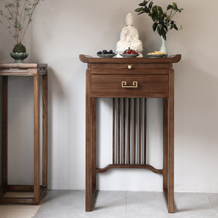 New Chinese Style Table for Immortals and Taiwan Fragrant Case Black Walnut Solid Wood Household Buddha Niche Cabinet Bodhisattva God of Wealth Guanyin Tribute Table