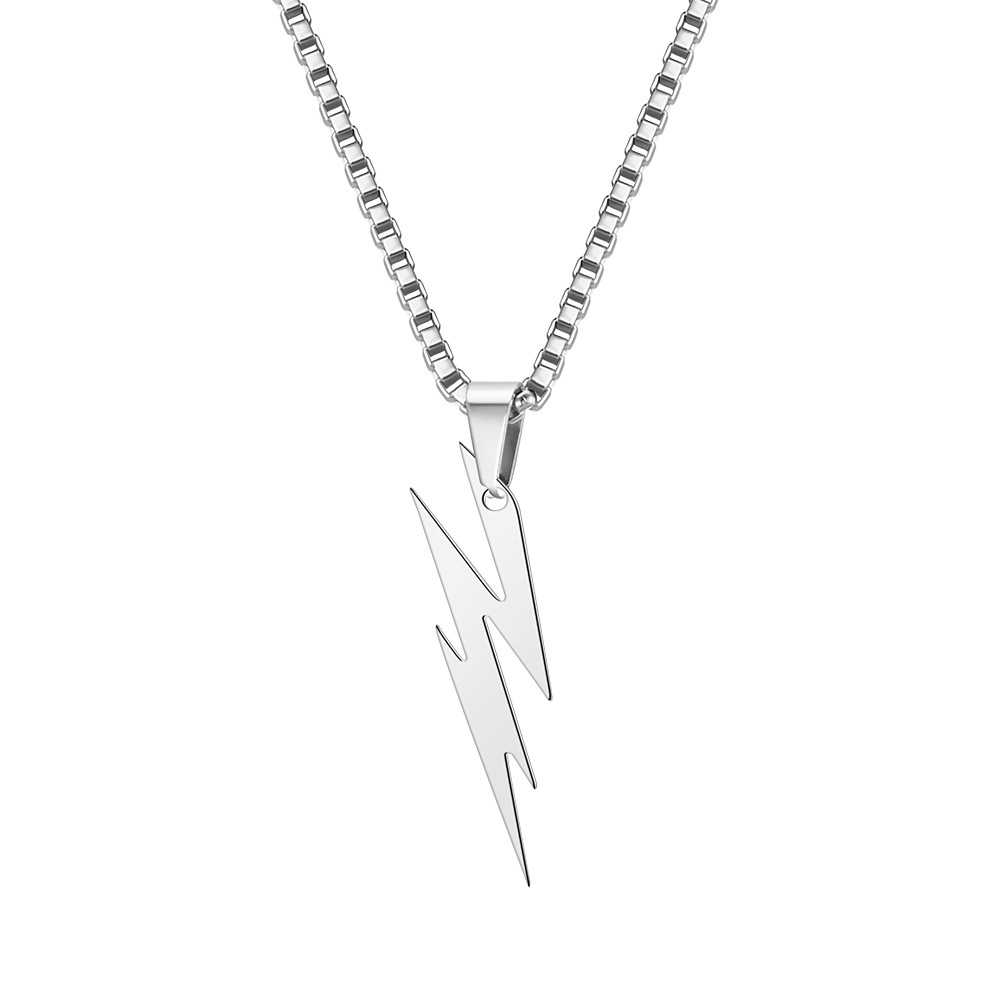 Daily Occasion Casual Hip-Hop Lightning Stainless Steel Plating Men's Necklace Men Pendant Necklaces