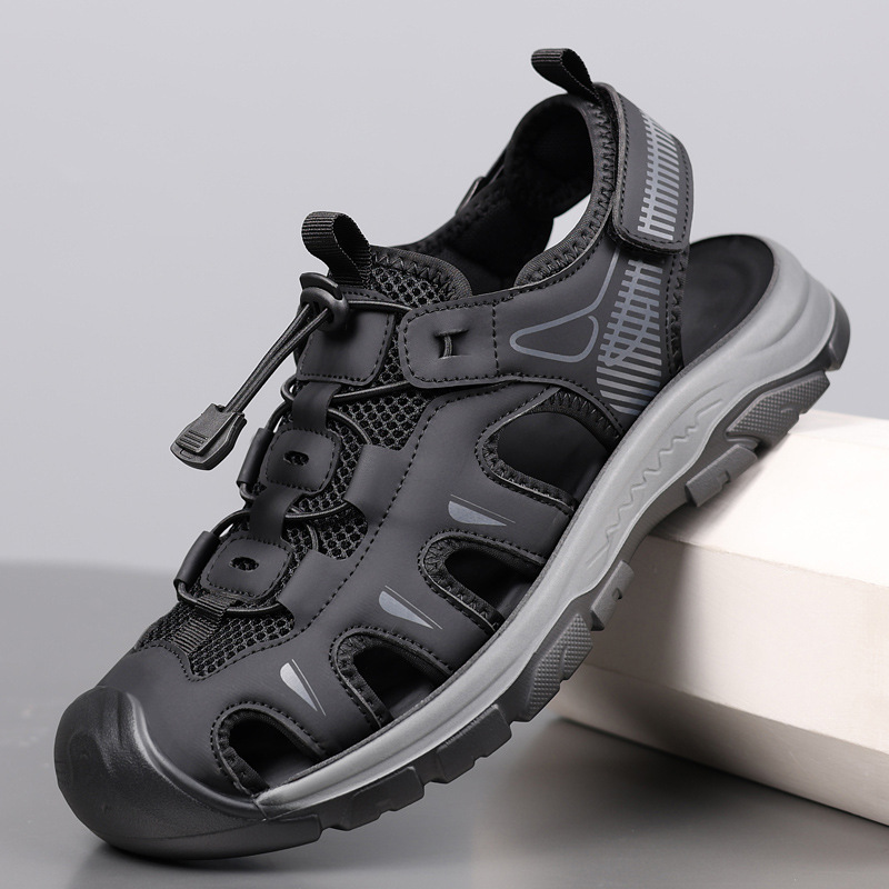 Sandals for Men 2026 New Summer Mesh High-End Beach Shoes for Men Youth Sports and Leisure Hollow Hole Shoes Trendy