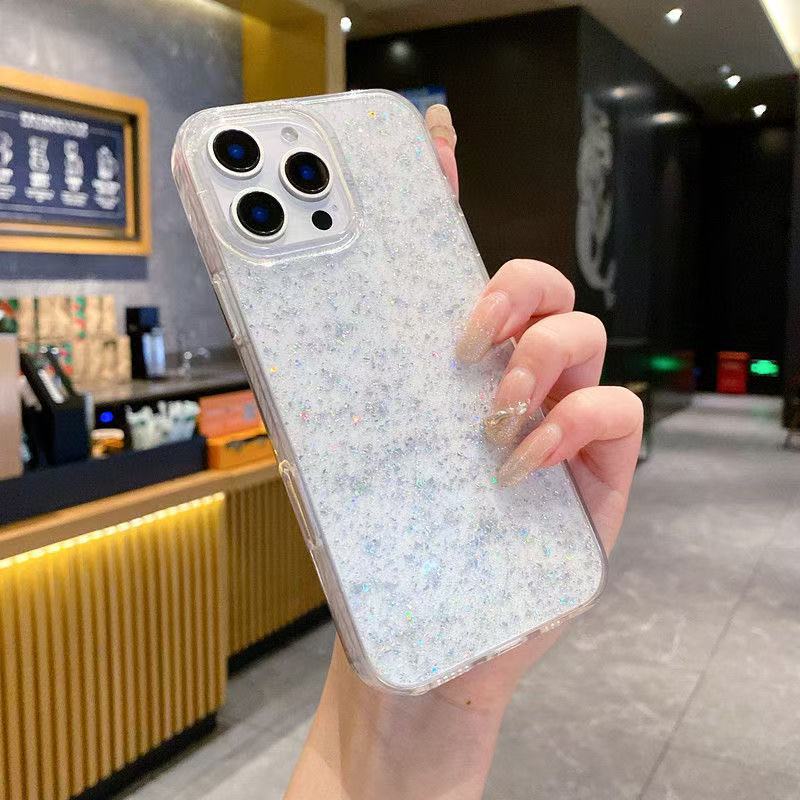 Estilo ins transfronterizo para iPhone 15 funda para teléfono móvil brillo de doble cara IMD Apple 16/14pro Japón y Corea 13/12x