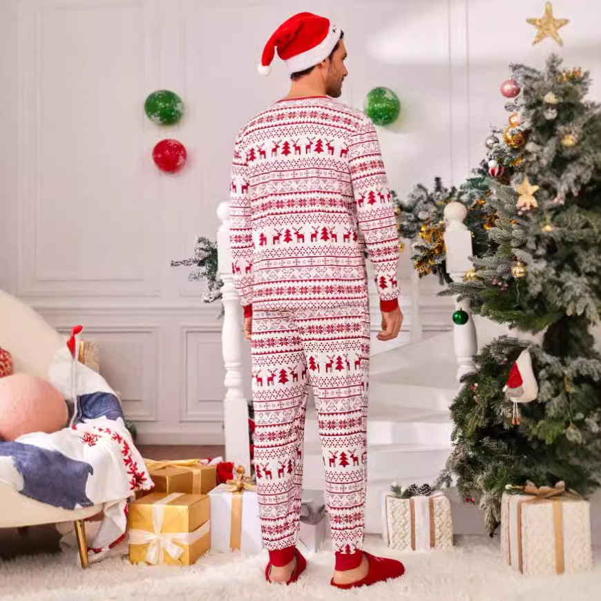 Ropa de mujer Conjunto navideño para padres e hijos Conjunto familiar Conjunto navideño Pijama navideño de algodón para padres e hijos_voghion.com