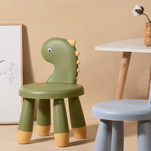 Plastic stool household thickened non-slip cartoon creative dinosaur baby animal stool kindergarten children's back chair