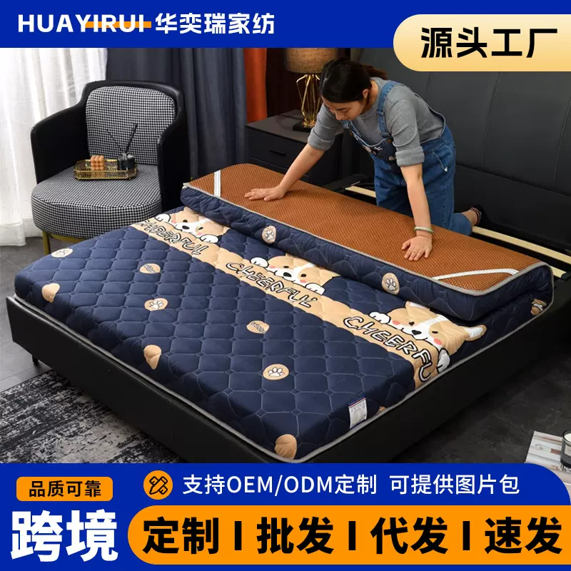 新款冬夏两用可折叠学生宿舍凉感床垫AB面云感可折叠收纳单人床垫