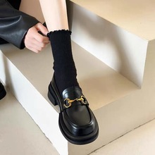 厚底乐福鞋女鞋2025春夏季新款百搭英伦风一脚蹬小皮鞋软底单鞋子