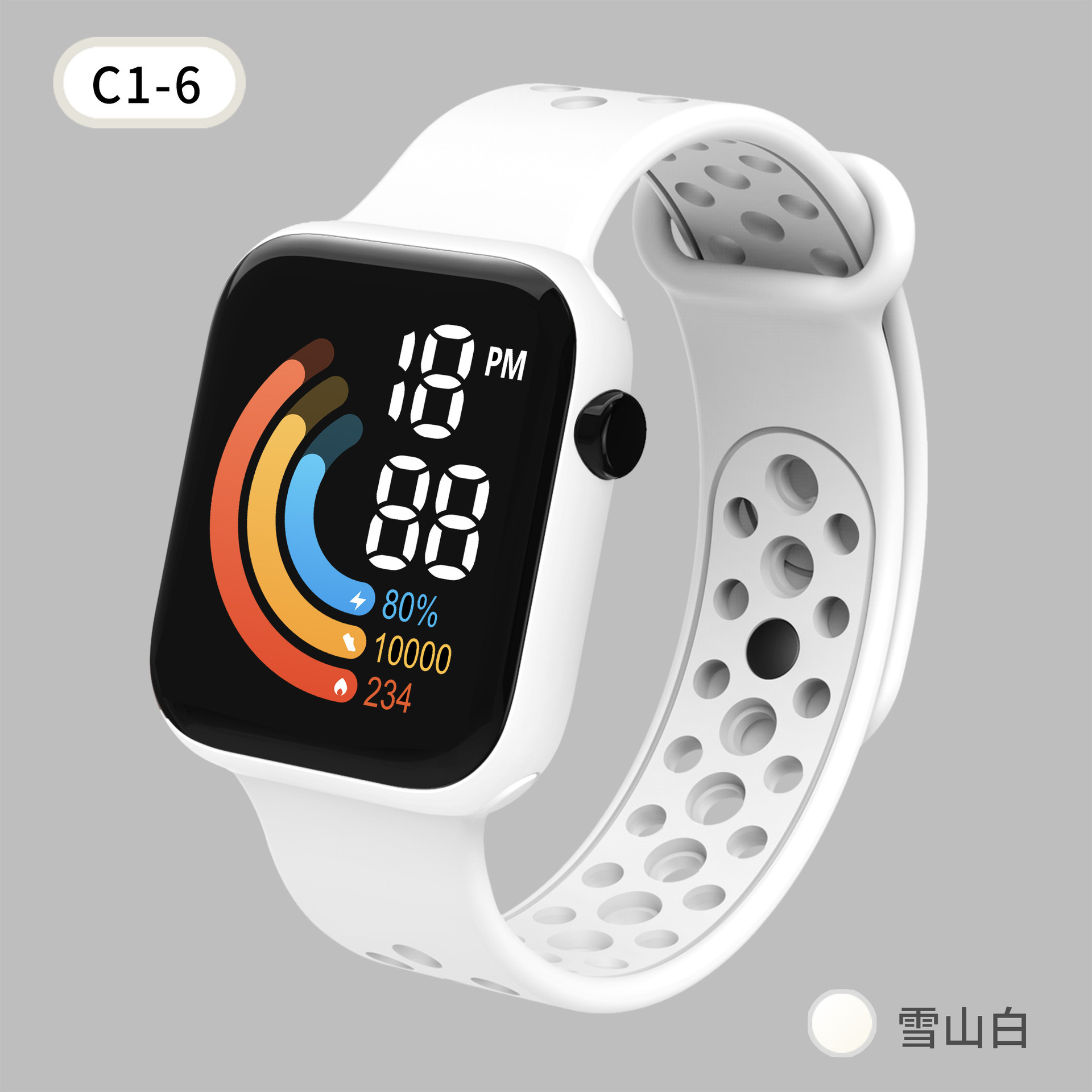 Reloj electrónico de C1-6LED caliente transfronterizo directo de fábrica reloj impermeable pulsera reloj deportivo de los niños en stock