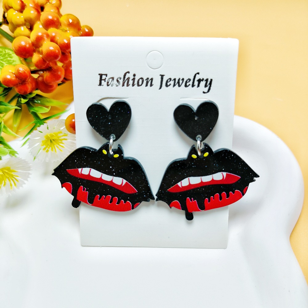 8g Weight 304 Stainless Steel Ear Needle Material Drop Earrings Classification 1 Pair Quantity Holiday, Daily Occasion Acrylic Material Halloween Festival Geometric, Pumpkin, Butterfly Pattern Women's Gender Casual, Simple Style Style 1 Pair Casual Simple Style Geometric Pumpkin Butterfly Arylic Drop Earrings 7
