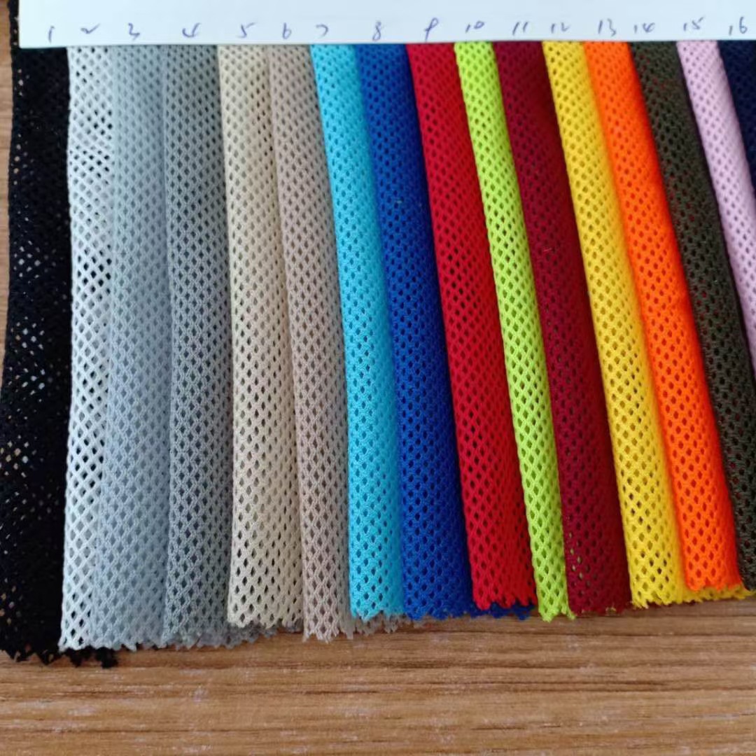 现货供应27色网格布面料运动网布低弹四角网菱形网眼布布料批发