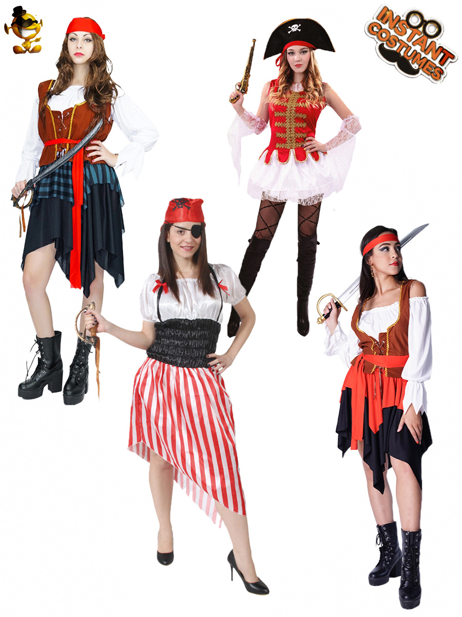 Halloween Adulto Mujer Pirata Carnaval Disfraz de Halloween Disfraz de cosplay Disfraz de fiesta de disfraces