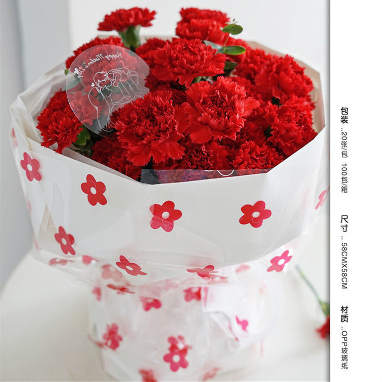 新款春田花花透明防水鲜花包装纸花店花束包花纸水果花篮礼品装饰