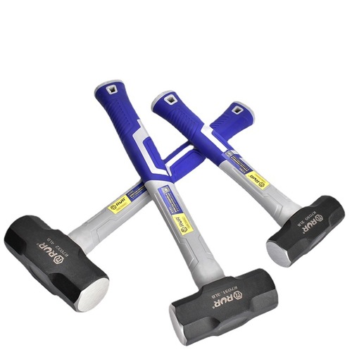 Factory supply hammer octagonal hammer masonry hammer two-color plastic-coated handle solid shockproof octagonal hammer large stone hammer