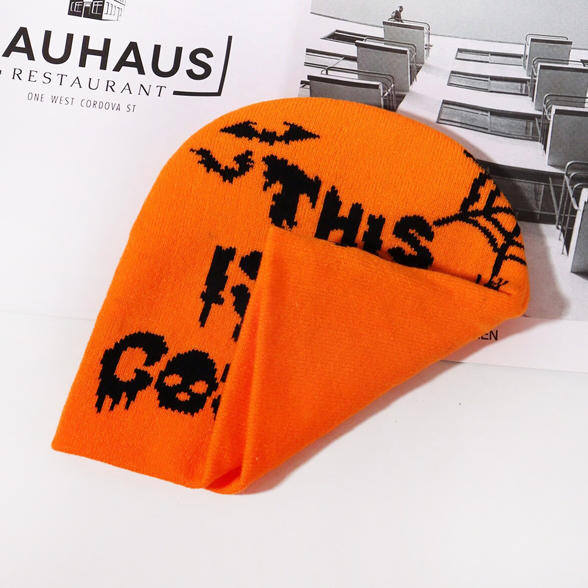 Unisex Personality trend Halloween jacquard knitted hat casual cold and warm_viptrois.com