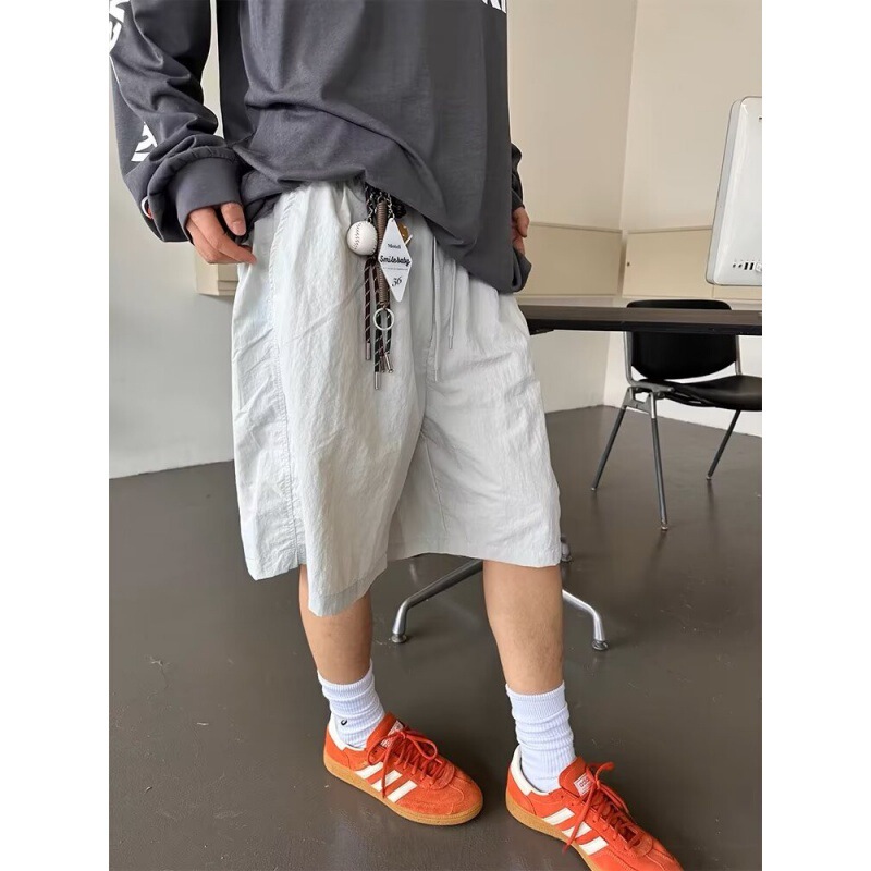 CGGA American Retro Thin Quick-drying Casual Shorts Men's and Women's Straight Loose Breathable Wide-leg All-match Pants