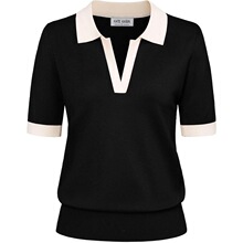 H 47017 Collar Short Sleeve Top ���I������ �W���羳���R�d��