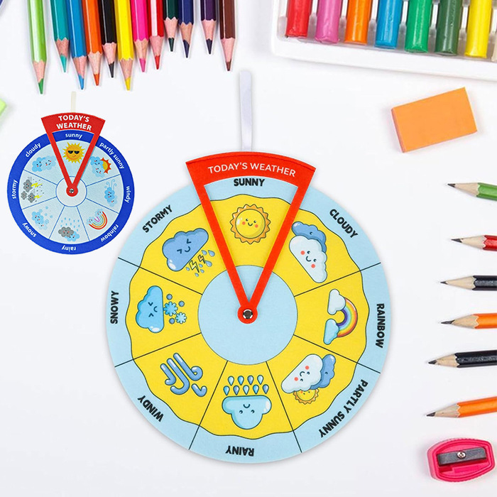 Felt Children's Early Education Teaching Aids Weather Wheel Kindergarten DIY Toys Barometer Wholesale Colorful Felt Fabric Felt Children's Early Education Teaching Aids Weather Wheel Kindergarten DIY Toys Barometer Wholesale Colorful Felt Fabric