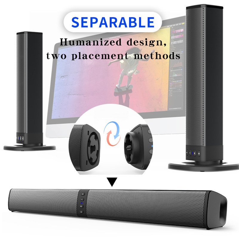 Cross-Border Popular Creative Detachable Long Speaker Home Tv Computer Echo Wall Bs36 Sound Blaster Bluetooth Speaker