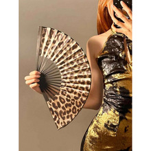 Q 96720 Guochao leopard print folding fan ���籪������
