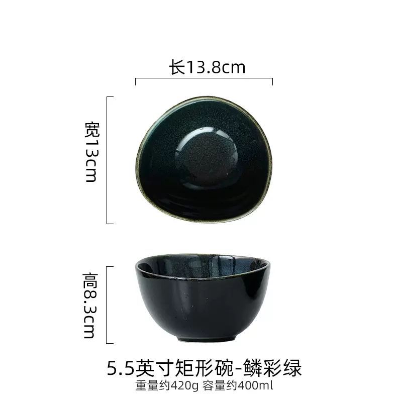 Cuencos de sopa de color europeo de color esmalte transfronterizo cuencos de arroz irregulares de cerámica cuencos de ensalada de frutas cuencos de ramen grandes