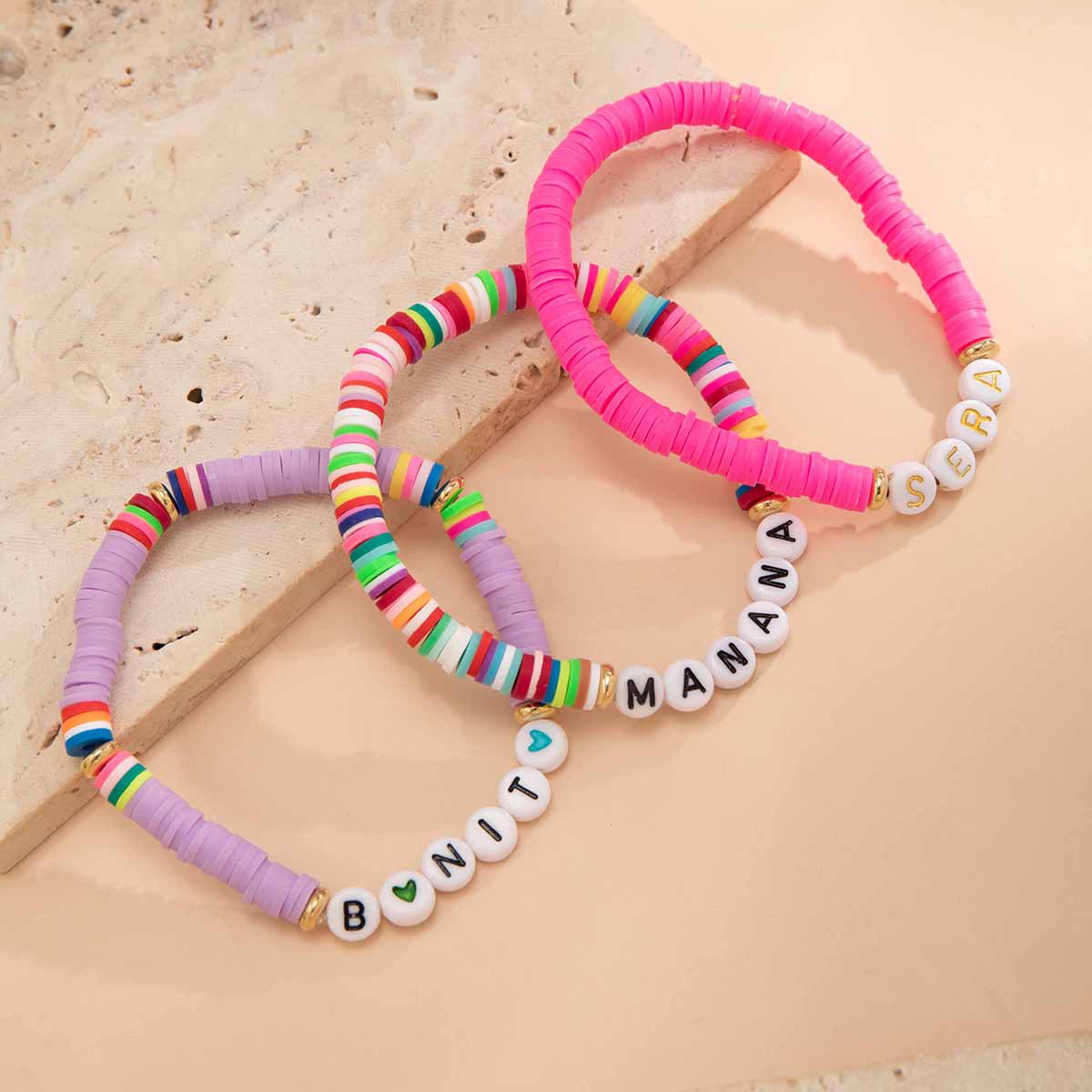 Simple Style Letter Soft Clay Women's Bracelets display picture 14