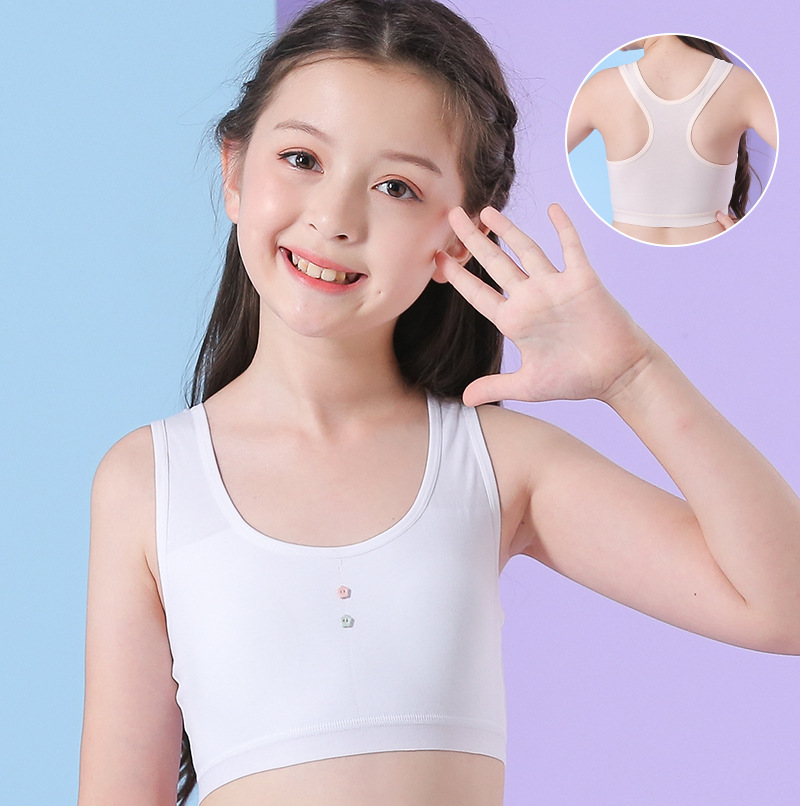 Chaleco pequeño para niñas en etapa de desarrollo, ropa interior para adolescentes, sujetador estilo coreano para niñas de primaria y secundaria, transpirable y absorbente del sudor.