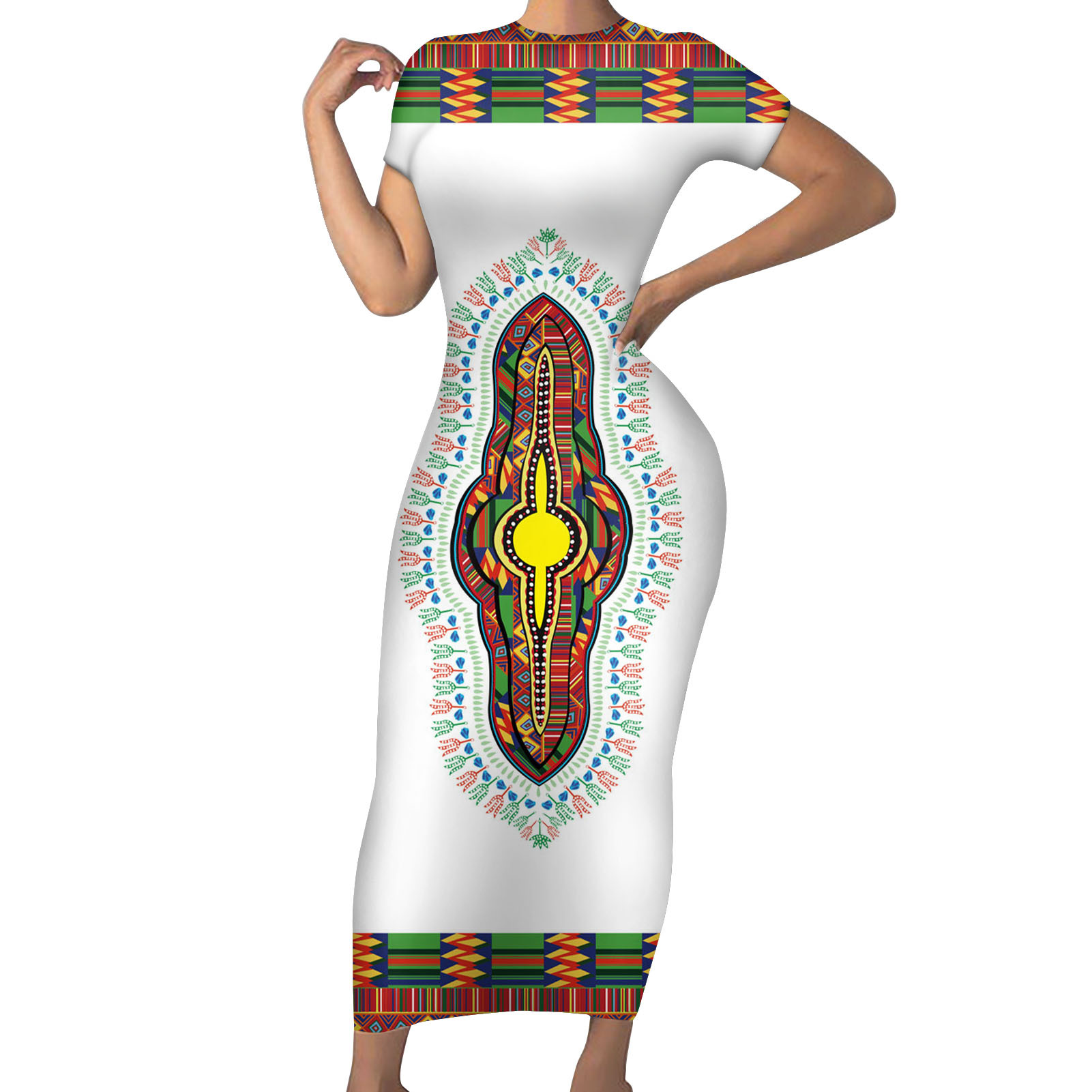 sexy ethnic short sleeve dress