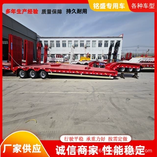 4线8轴低平板运输车 伸缩式钩机板半挂车 用途广泛