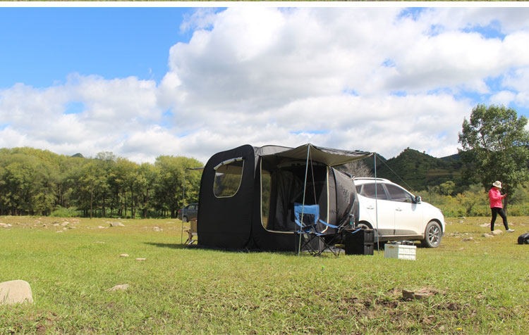SUV rear automatic quick-open tent, outdoor double-layer canopy, extendable vehicle camping device