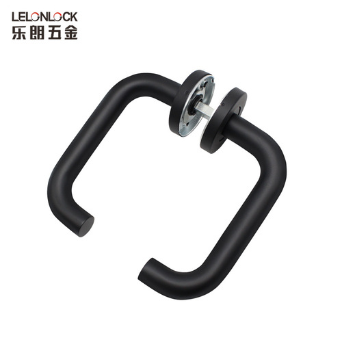 European standard CE certified stainless steel U-shaped indoor door passage door handle Lelang wholesale elbow fire door handle