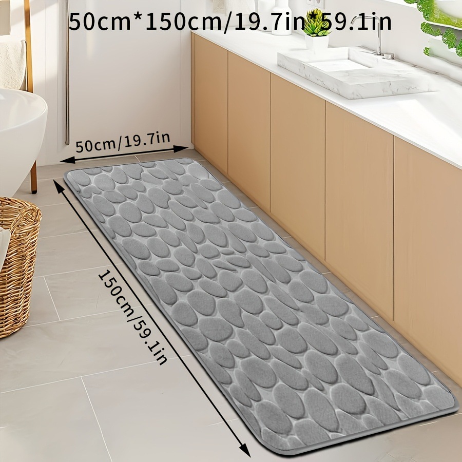 Simple Water-Absorbent and Cooling-Insulating Pebble Coral Velvet Floor Mat, Household Non-Slip Mat, Cross-Border Amazon Best-Selling Bathroom Floor Mat