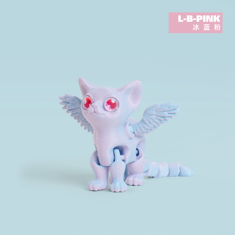 ハロウィン 3D プリントクロスボーダーホットスタイル天使悪魔猫子供のかわいいペットのおもちゃデスクトップ装飾品可動関節|undefined