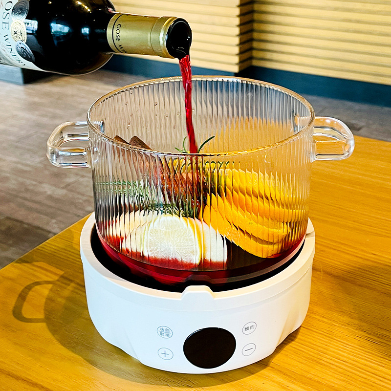 High Borosilicate Glass Cooking Pot for Open Flame, Suitable for Home Use, Hot Wine Pot, Herbal Tea Health Pot, Stewing Cup, Transparent Soup Pot