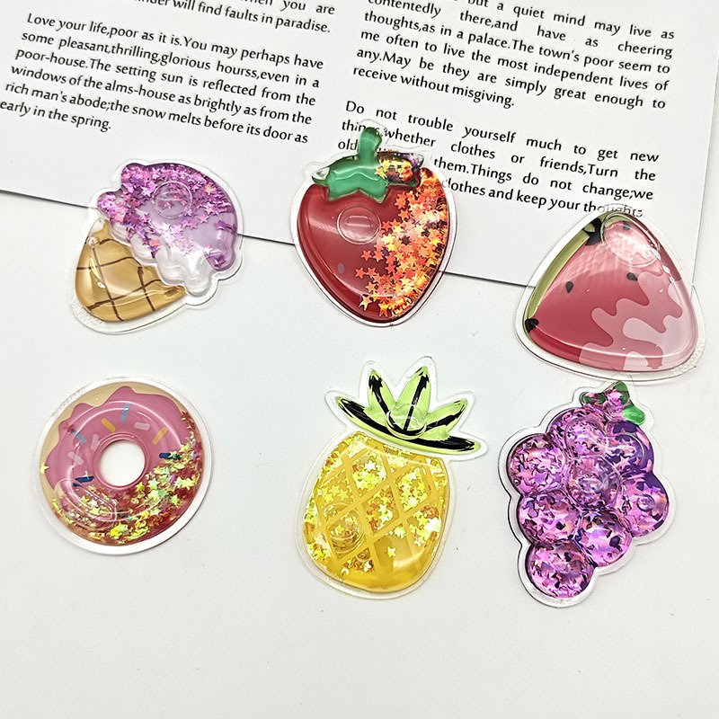 New fruit jewelry TPU quicksand oil bag accessories patch mobile phone shell material keychain pendant hairpin wholesale