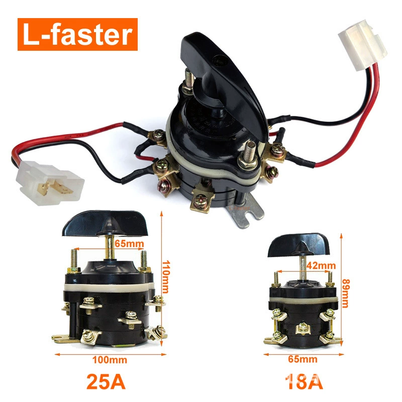 Электрический трехколесный щеточный двигатель реверсивный переключатель 18A реверсивный переключатель матового двигателя 25A электромобиль