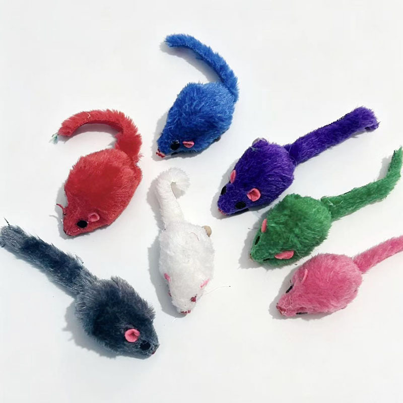 Gato juguete felpa ratón colorido pluma ratón gato auto-Hola juguete arena sonido divertido gato mascota