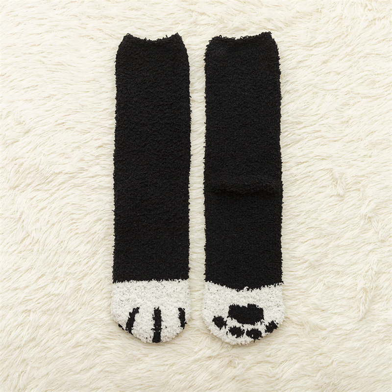 Warm coral velvet socks