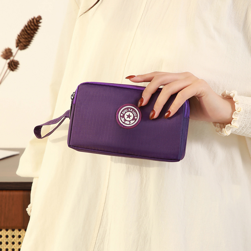 Nuevo bolso de teléfono móvil de tres capas de 7 pulgadas bolso de mano de tela bolso de cambio bolso de mano bolso de promoción