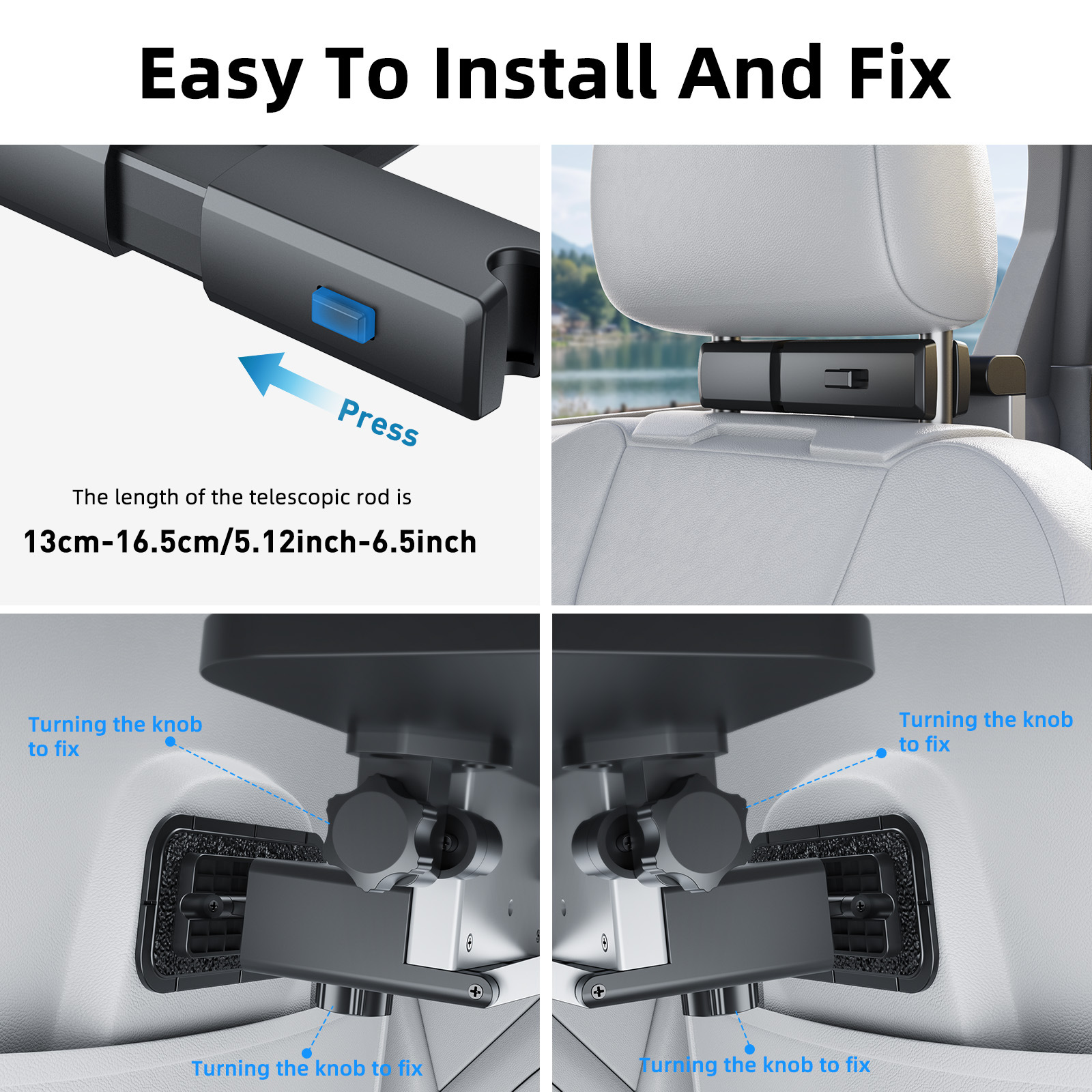 Aluminum Alloy Car Table Board, Car Magnetic Phone Holder, Rear Seat Dining Tray, Rear Water Cup Holder, Foldable Storage