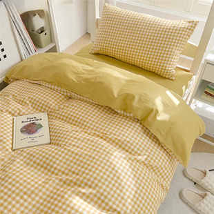 Dormitory Cotton Bed Three-Piece Set 2025 New College Student Single Full Set Pure Cotton Quilt Cover Bed Sheetss for All Seasons