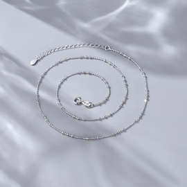 跨境s925纯银项链轻奢甜美风车花圆珠链女锁骨链秋冬配饰首饰批发