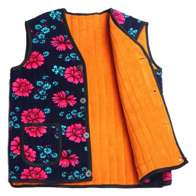 Женский жилет среднего и пожилого возраста, утолщенный жилет с подтянутыми волосами, куртка с хлопковой подкладкой, жилет для бабушки, Сельский киоск