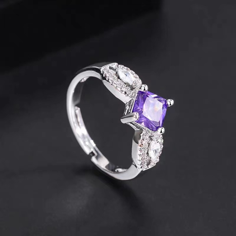 1 Piece Quantity Daily Occasion Fashion Geometric Copper Plating Zircon Open Ring 1 Piece