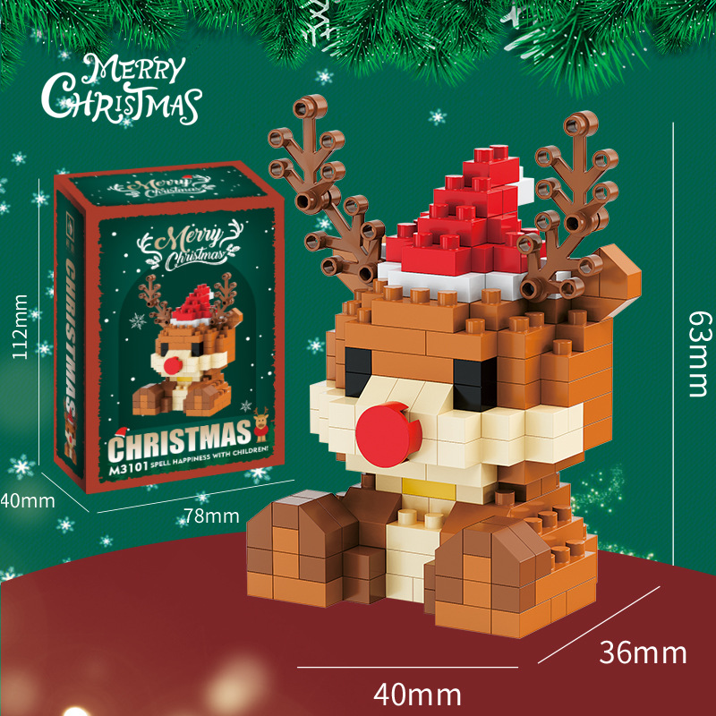 Juguetes de construcción de bloques de Navidad para niños ensamblaje puzzle Santa Claus muñeco de nieve decoraciones festivas regalos al por mayor image 11