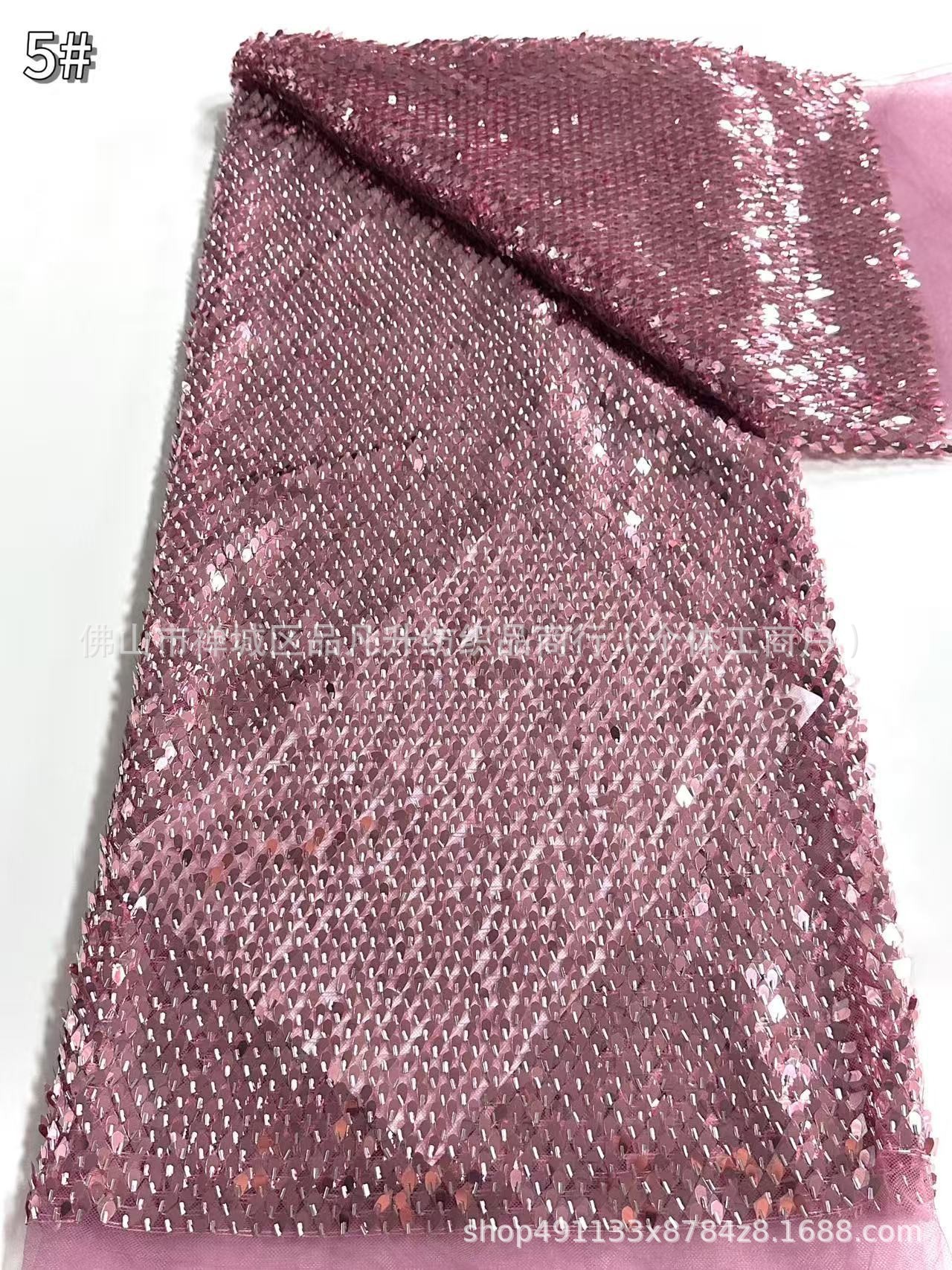 Fabricante al por mayor escamas de pescado sequin bordado tela cena brindis vestido de baile vestido de fiesta tela